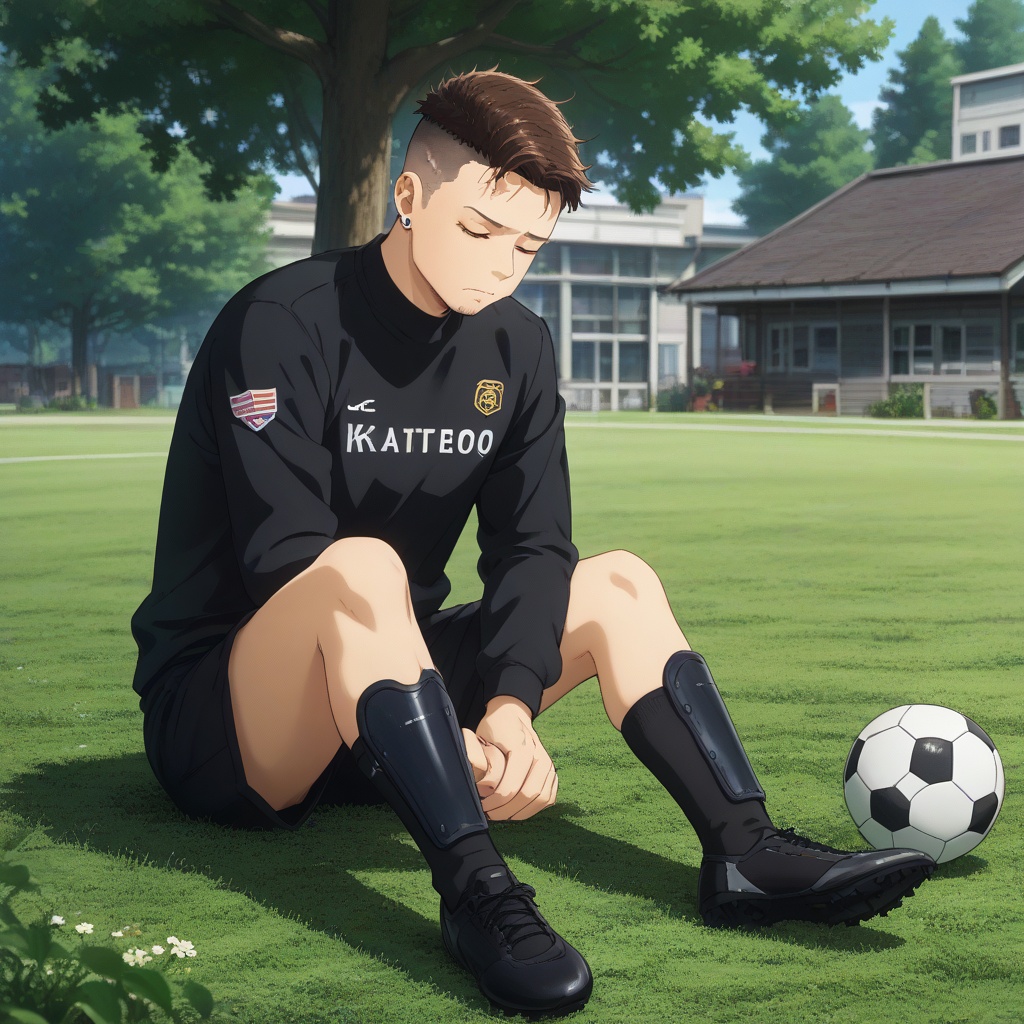 shin guard,  wearing shin guards,  shin guards outside the sock on Tensor.Art