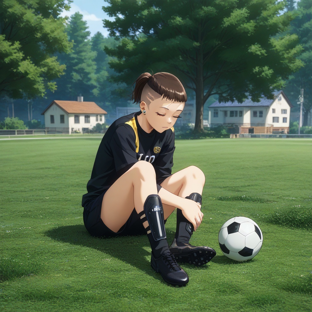 shin guard in socks,  wearing shin guards,  ball on Tensor.Art