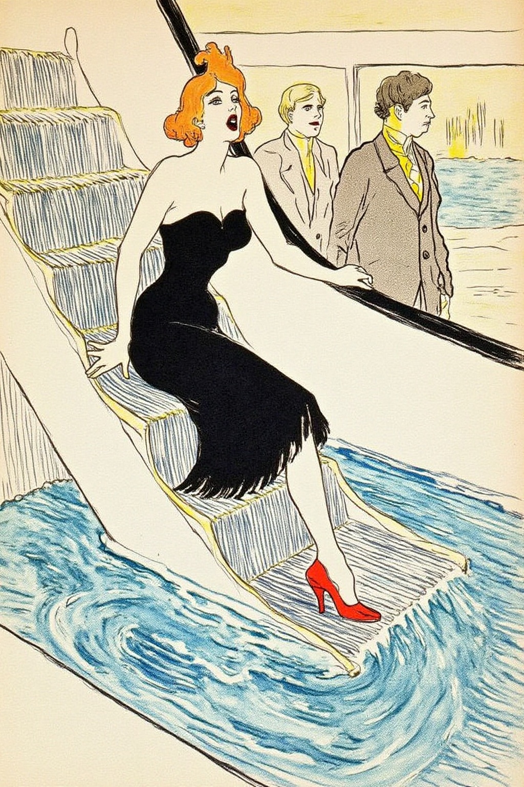 lautrec1 illustration This is a whimsical,  hand-drawn illustration with a soft,  pastel color palette on Tensor.Art