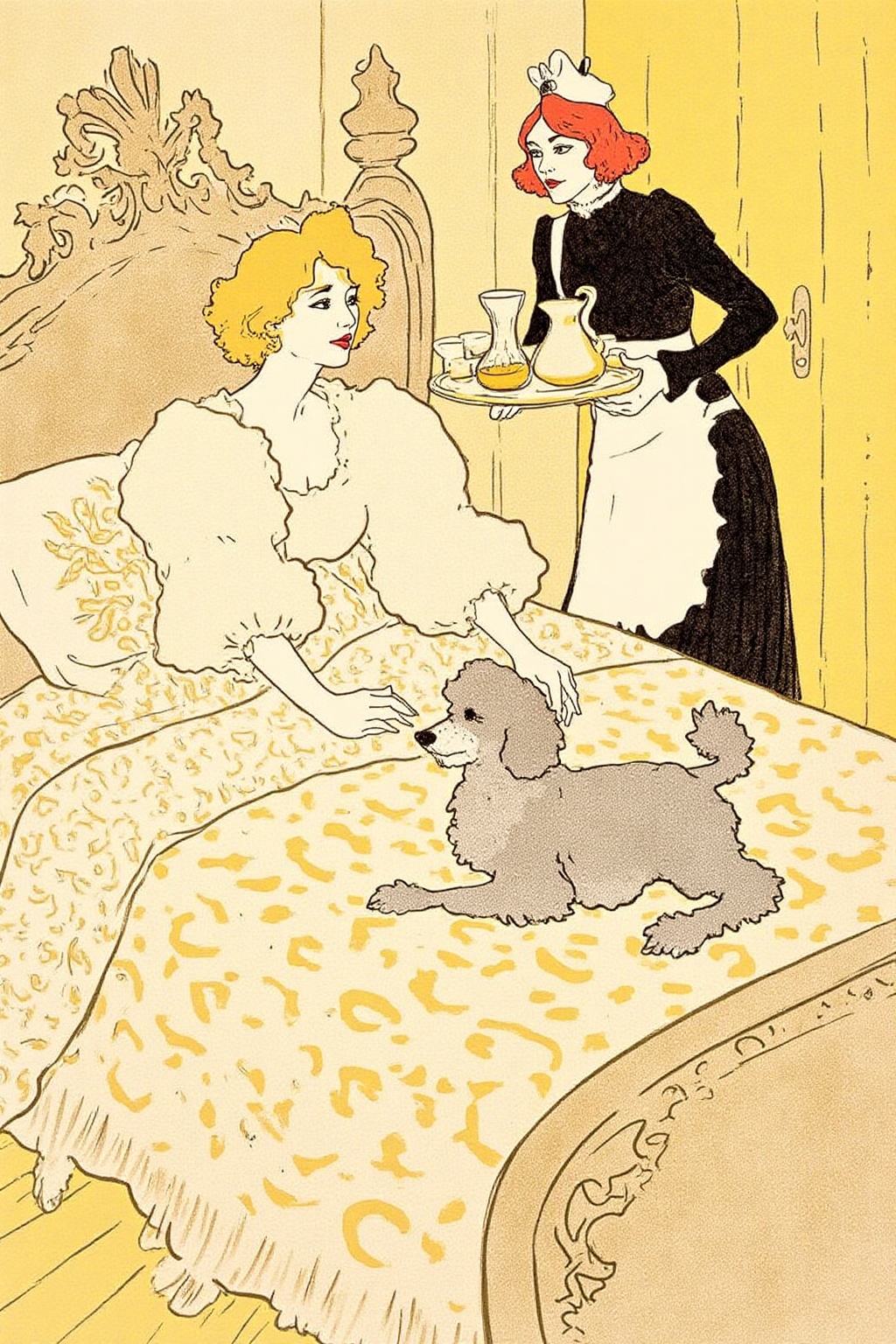 lautrec1 illustration This is a whimsical,  hand-drawn illustration with a soft,  pastel color palette on Tensor.Art