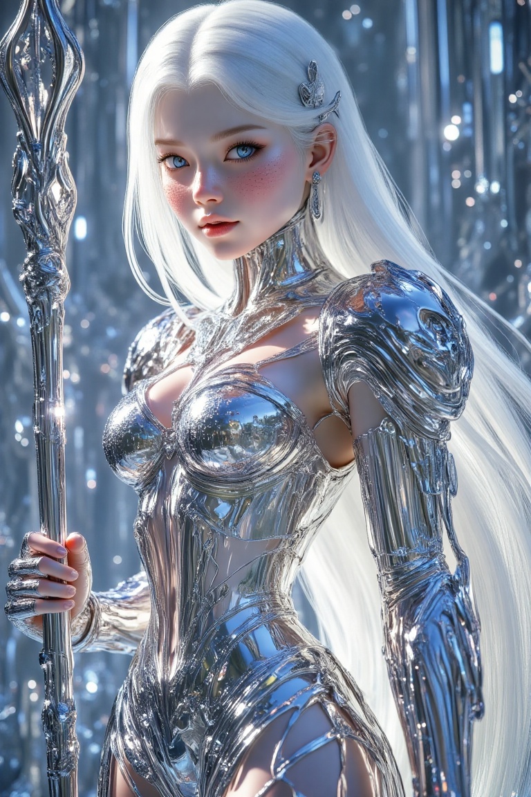 A female figure,  anime-inspired,  with long on Tensor.Art