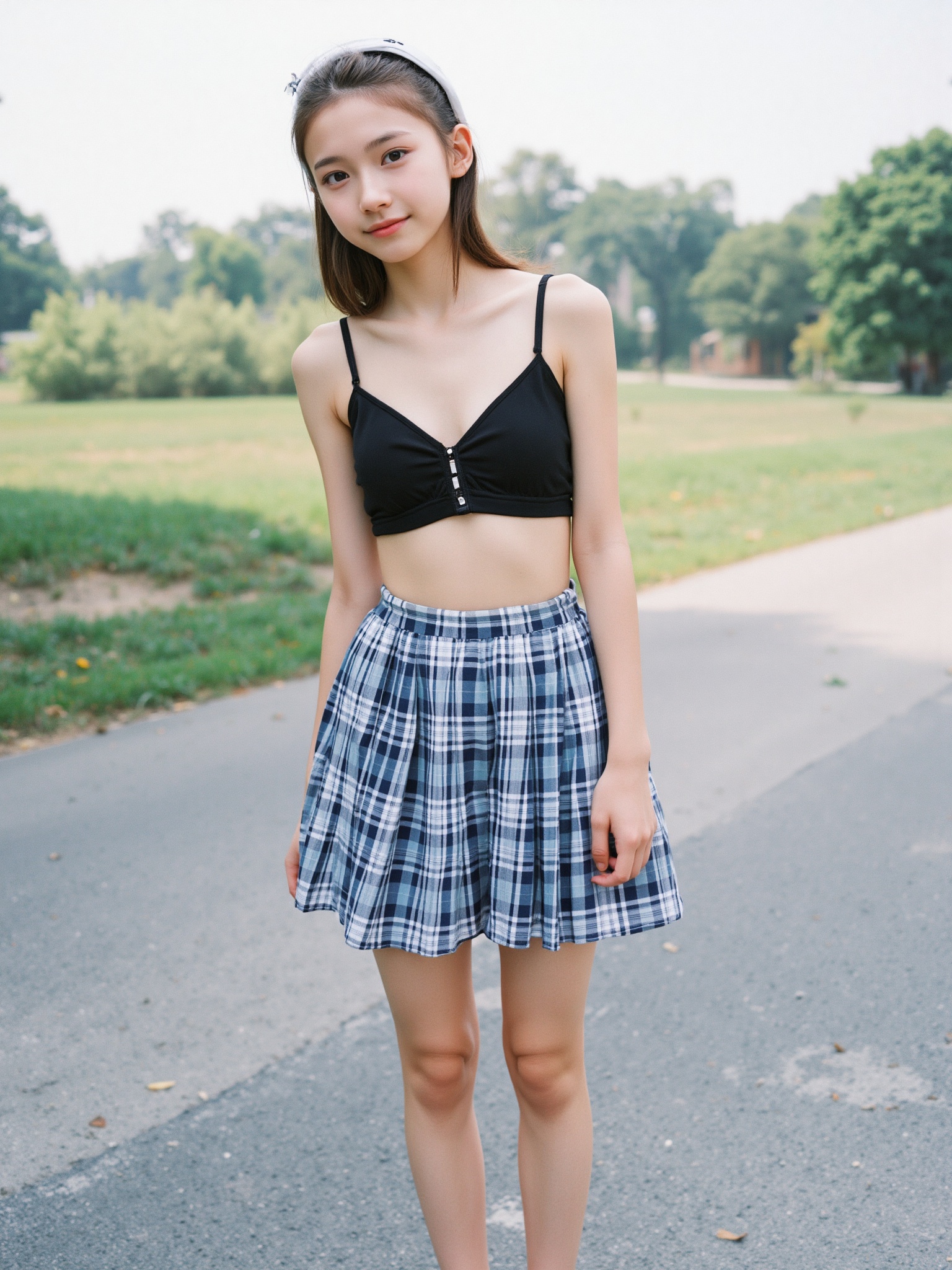 A photo of a 15-year-old Russian girl,  The image is shot on 35mm film with a shallow depth of field. , on Tensor.Art