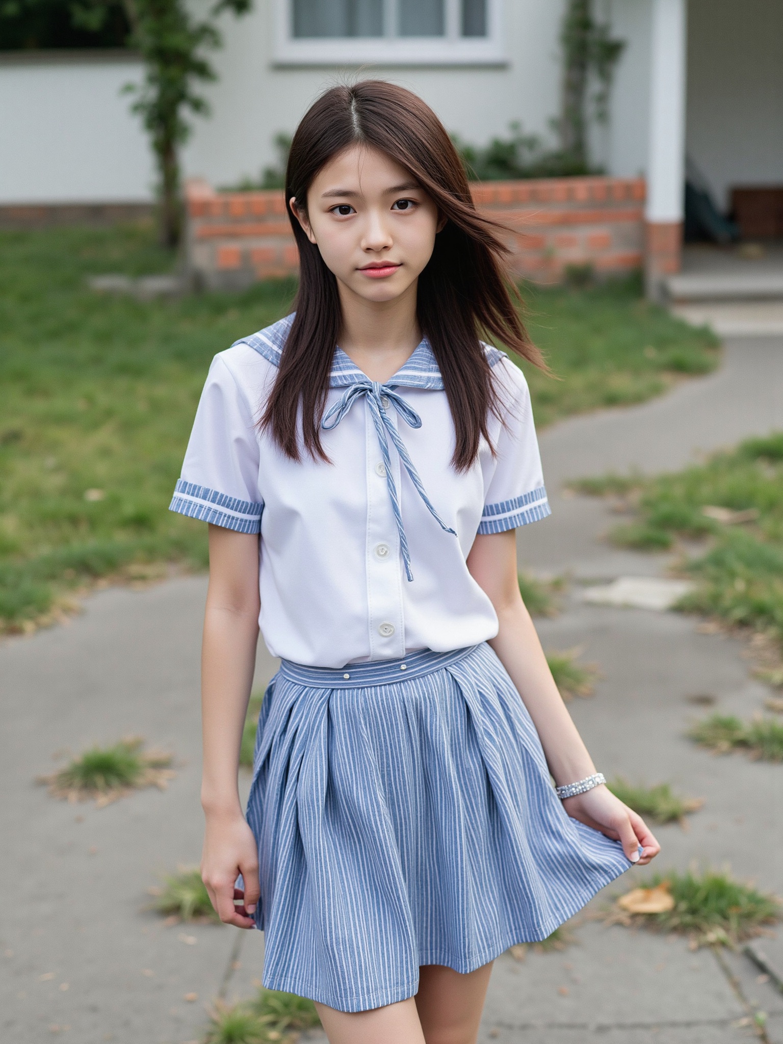 A photo of a 15-year-old Russian girl,  The image is shot on 35mm film with a shallow depth of field. , on Tensor.Art