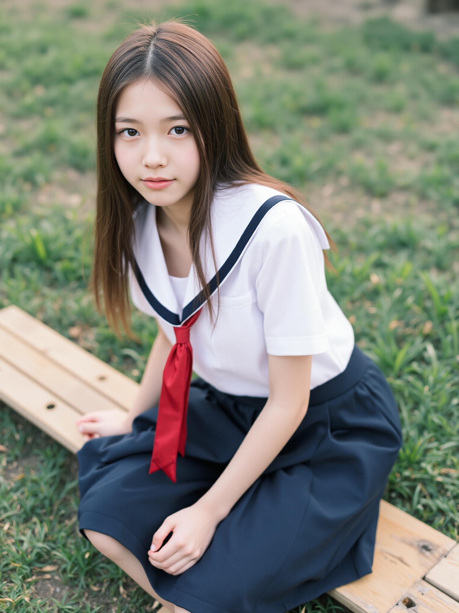 A photo of a 15-year-old Russian girl,  The image is shot on 35mm film with a shallow depth of field. , on Tensor.Art