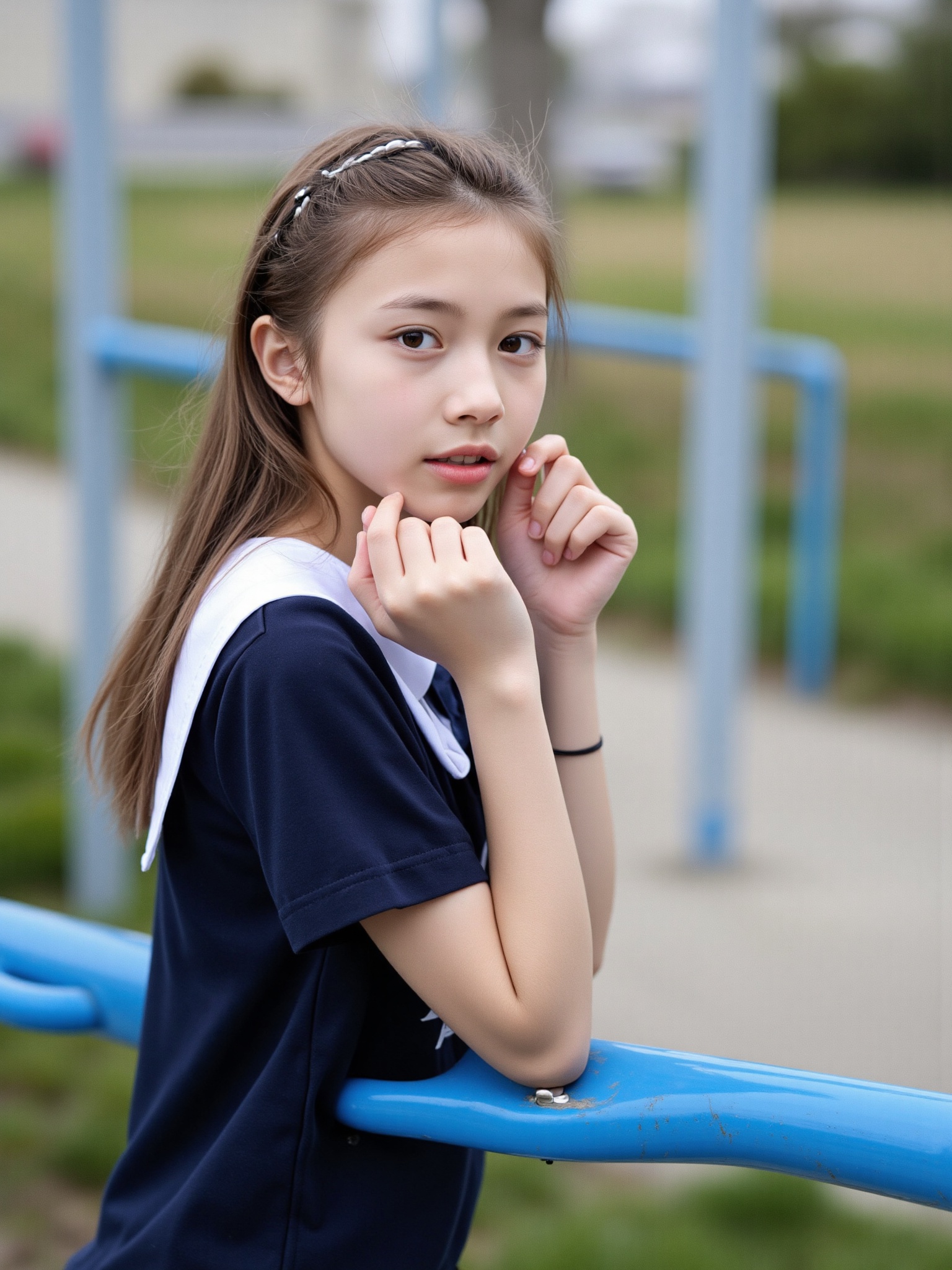 A photo of a 15-year-old Russian girl,  The image is shot on 35mm film with a shallow depth of field. , on Tensor.Art