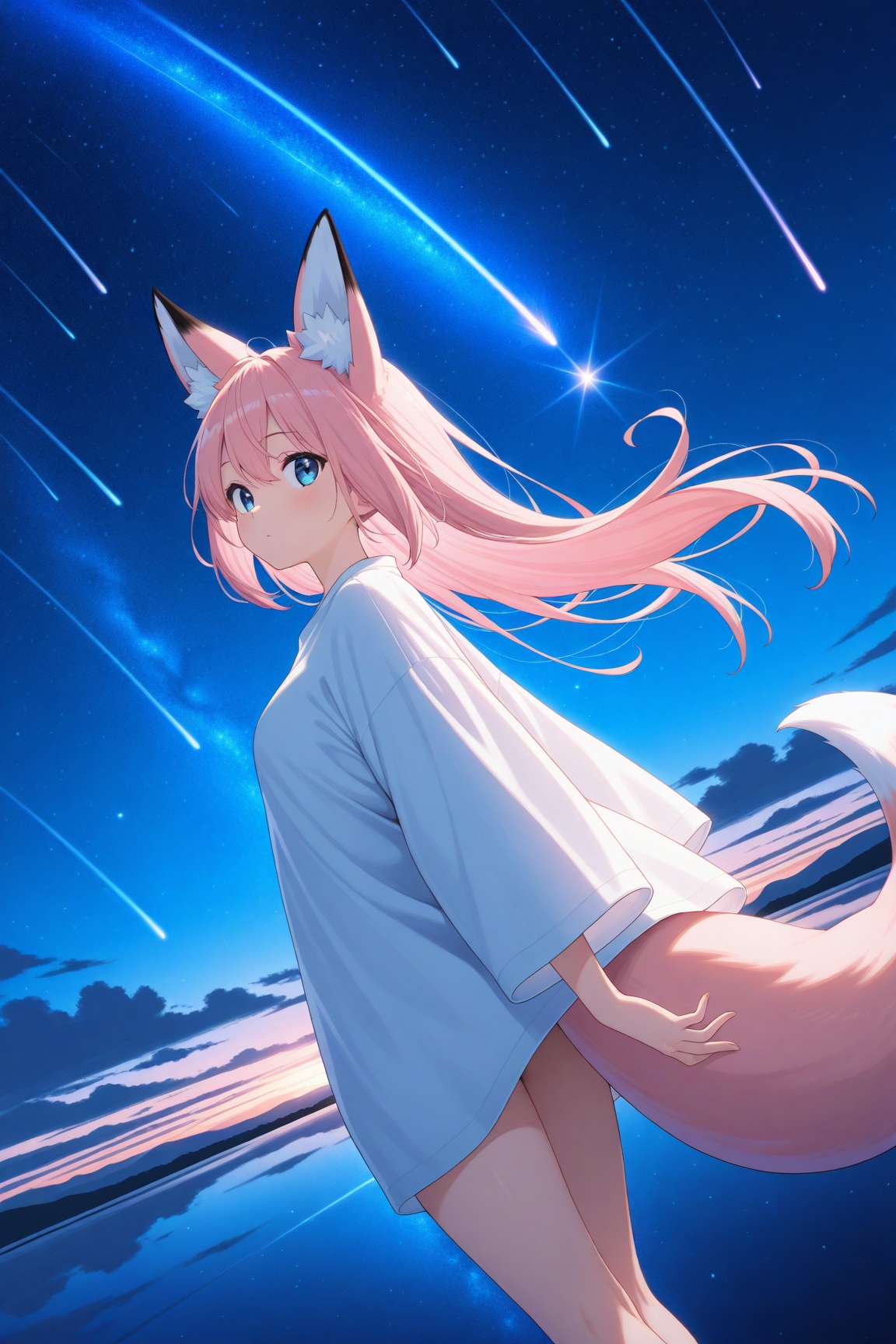 1girl,  blue eyes,  pink hair on Tensor.Art