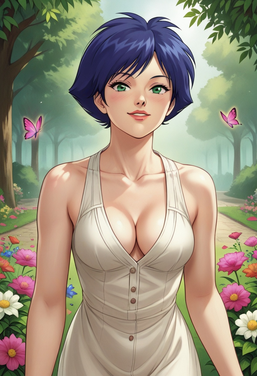 Shimeru Futana,  blue hair,  short hair on Tensor.Art