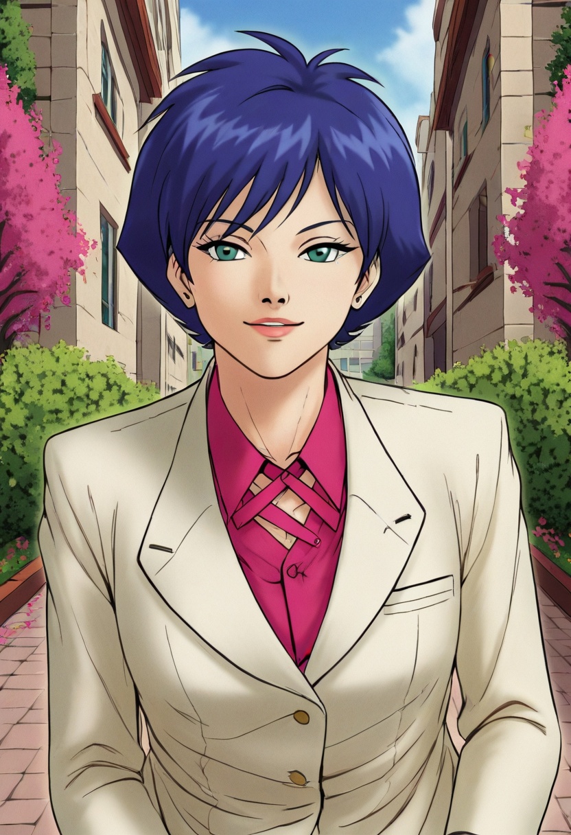 Shimeru Futana,  blue hair,  short hair on Tensor.Art