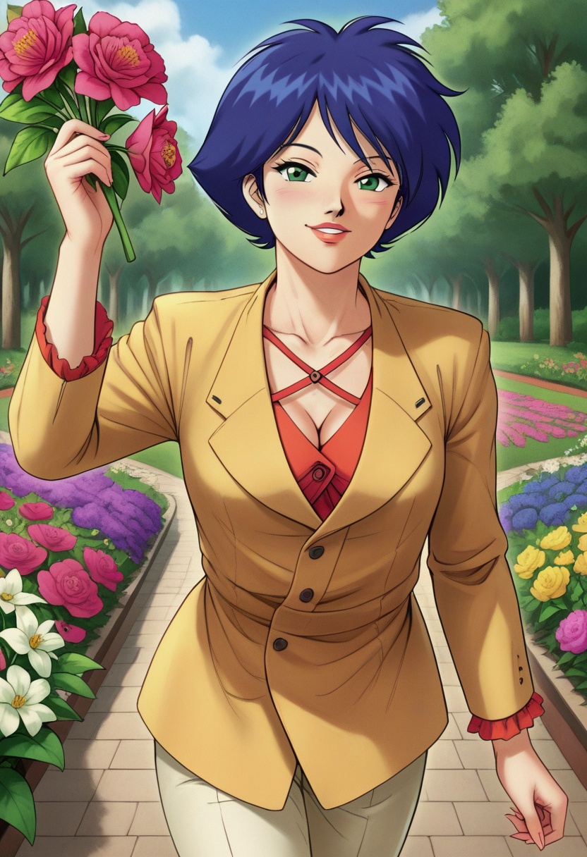 Shimeru Futana,  blue hair,  short hair on Tensor.Art