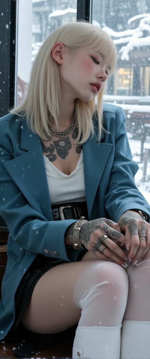 [mythp0rt] blonde elf woman,  late 20s,  shoulder-length blonde hair on Tensor.Art