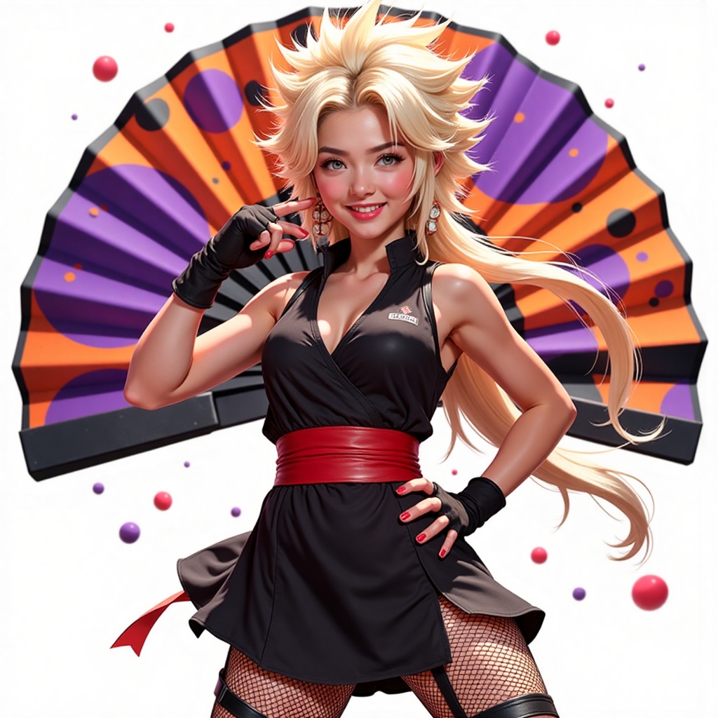 photorealistic japan female,  TEMARI,  spiky blonde hair styled in an upbeat manner on Tensor.Art