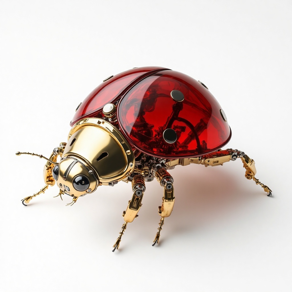 mechanical_components,  a mechanical ladybug,  white background on Tensor.Art