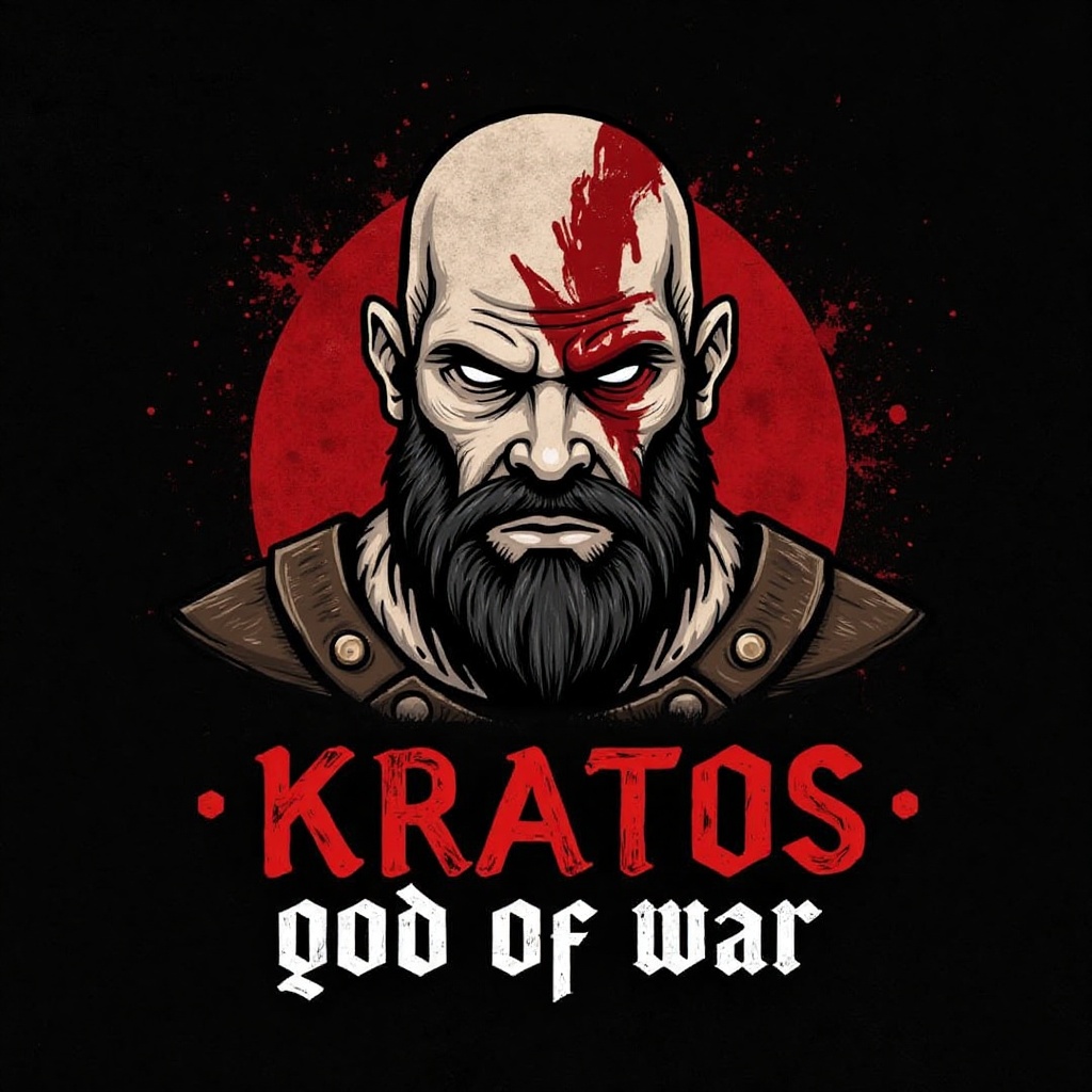Medieval_style logo of kratos god of war on Tensor.Art