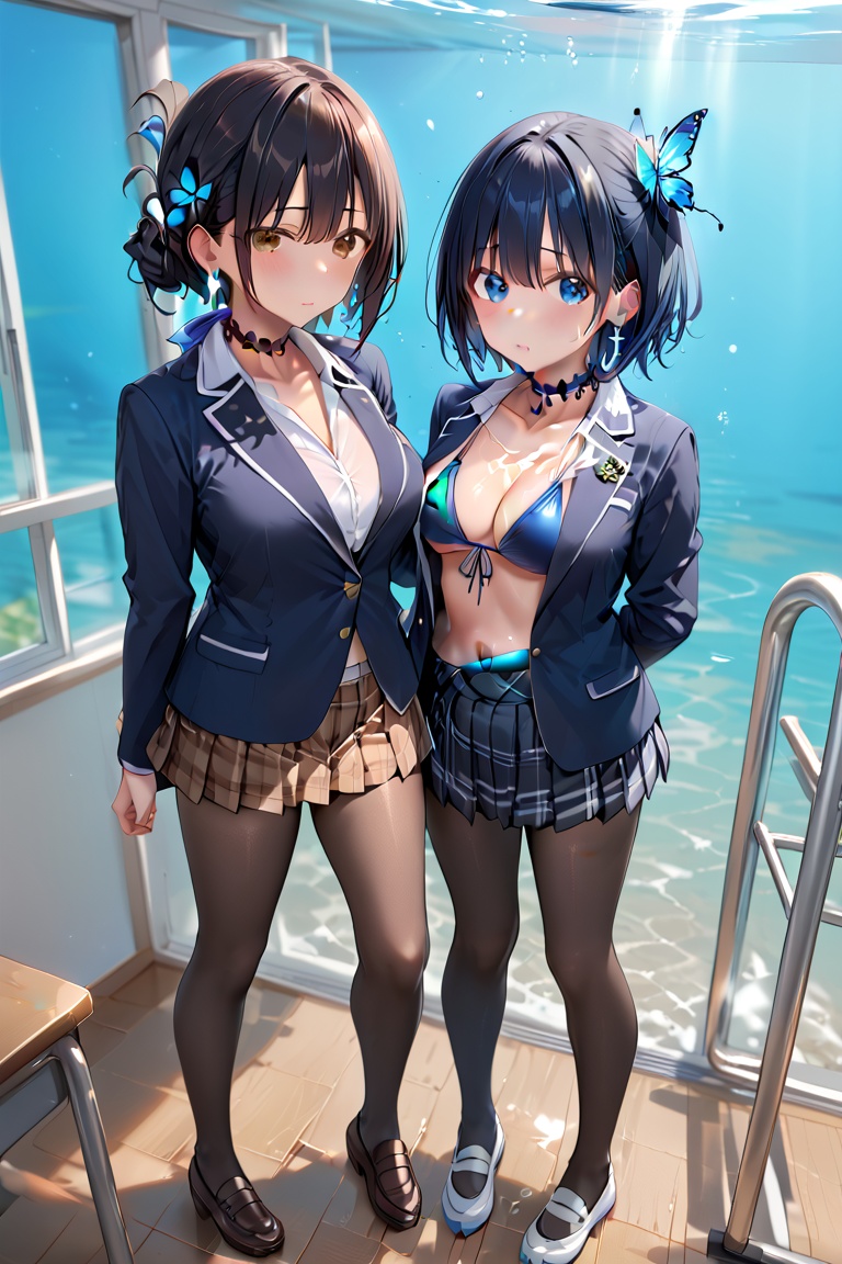 Big eyes,  shy,  ((Swimsuit section in the background) on Tensor.Art