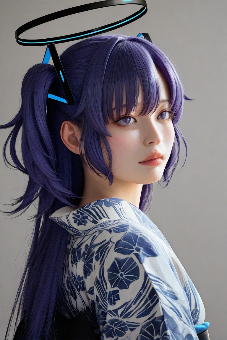 1girl,  kimono,  yuuka \(blue archive\) on Tensor.Art