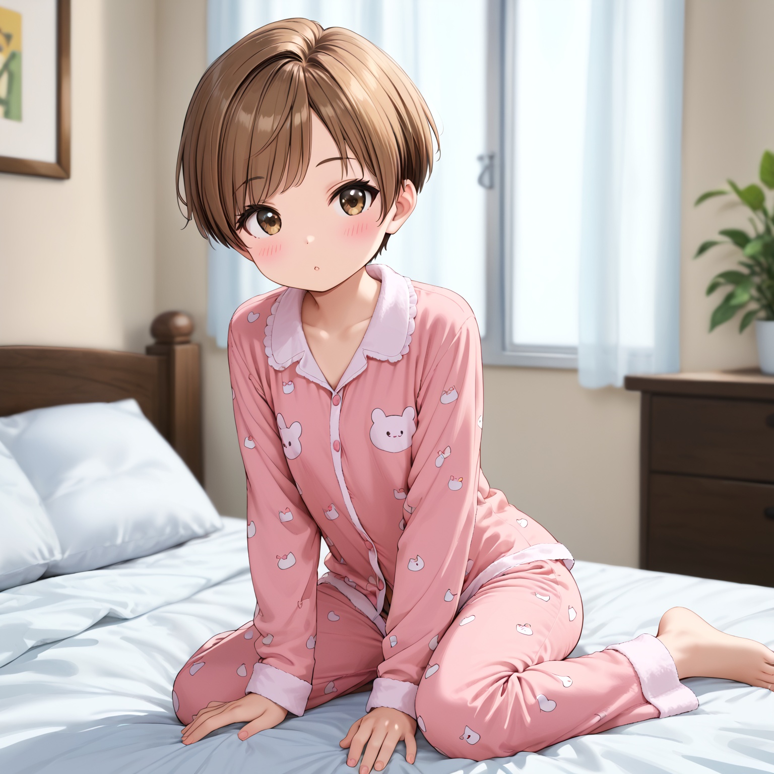cute girl,  solo,  pajamas on Tensor.Art