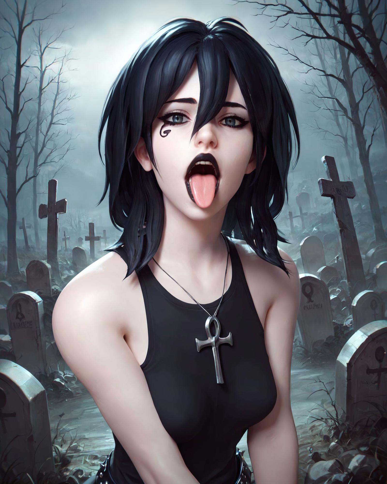 D_endless,  1girl,  black hair on Tensor.Art
