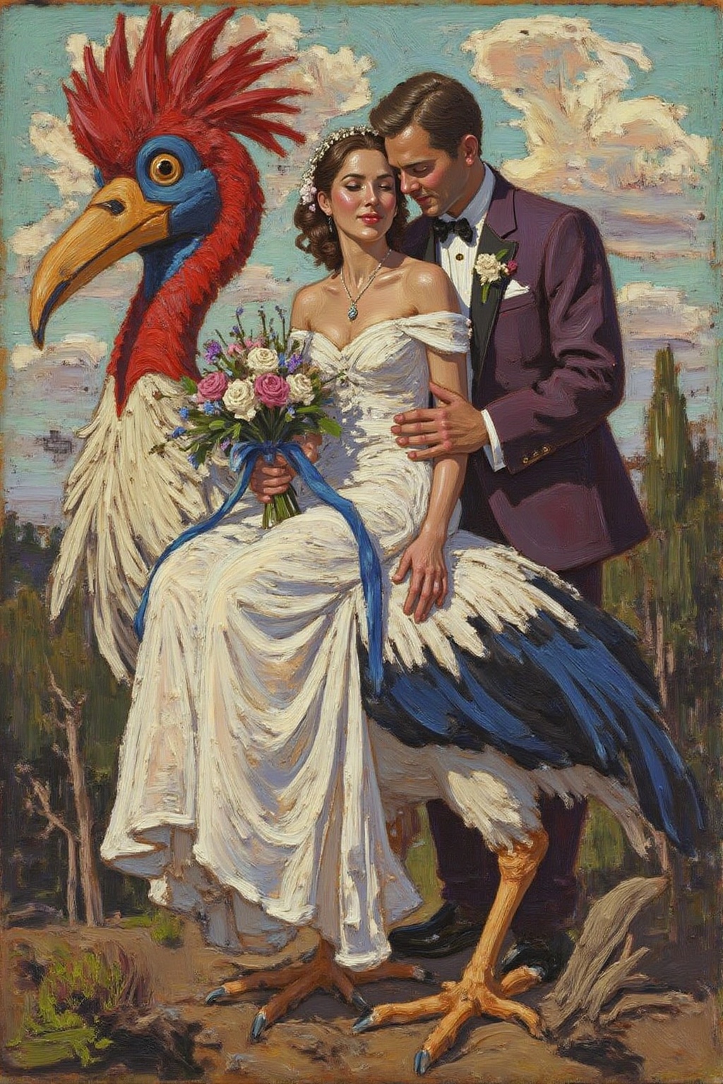 tomthom1 painting. A romantic scene with a couple,  a woman,  and a man on Tensor.Art