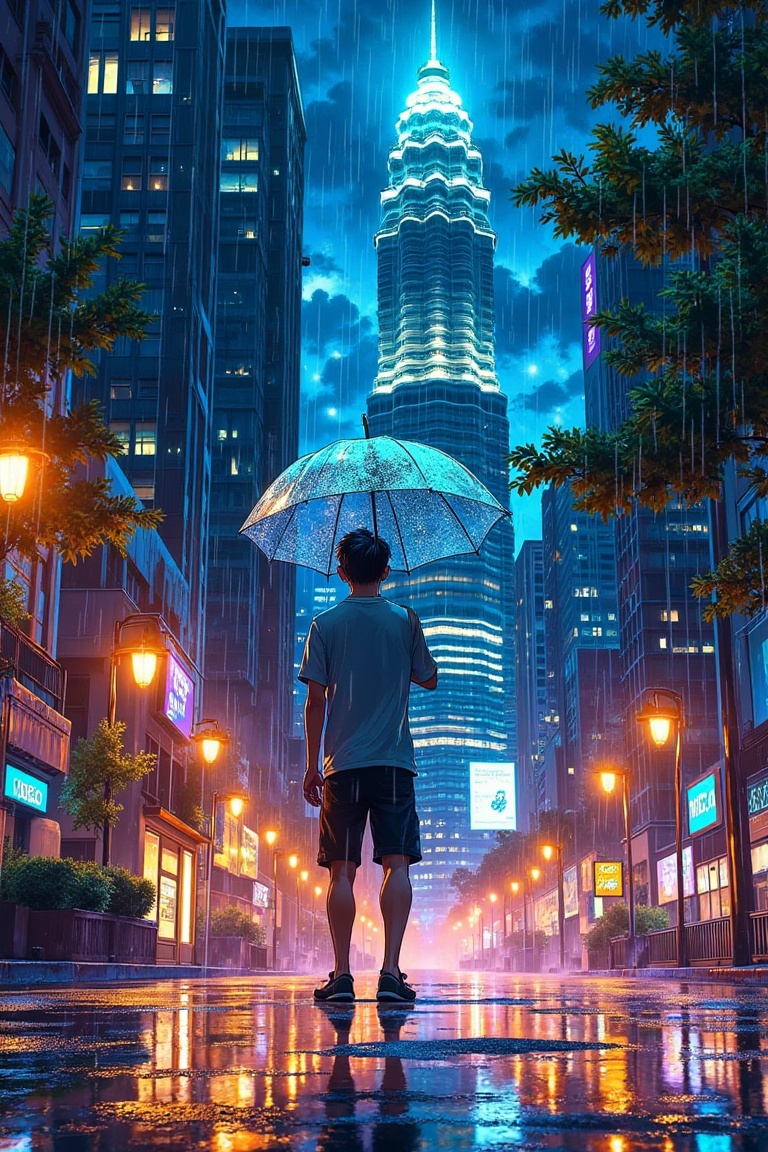 (masterpiece),  (ultra-detailed),  anime cinematic frame in the style of Makoto Shinkai’s *Weathering With You* and *5 Cen...