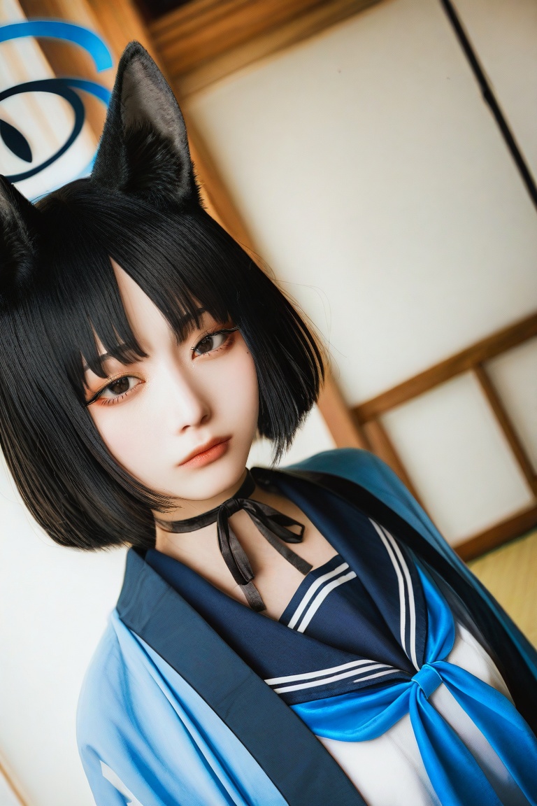 1girl,  kikyou \(blue archive\). haori,  serafuku on Tensor.Art