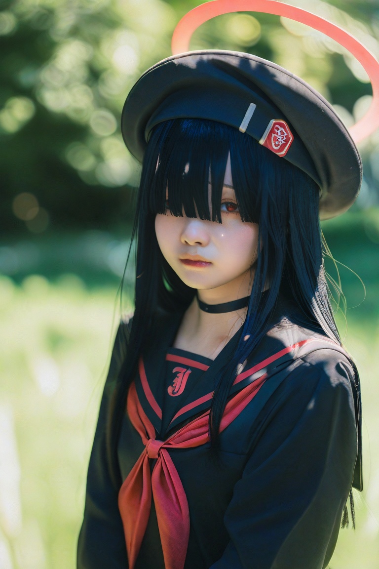 1girl,  justice task force member \(blue archive\),  outdoors on Tensor.Art