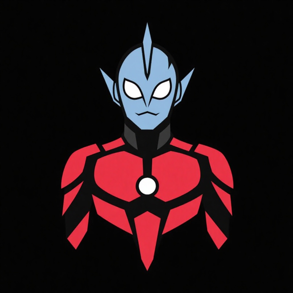fl4t_style,  cartoon drawing of ultraman,  black background on Tensor.Art