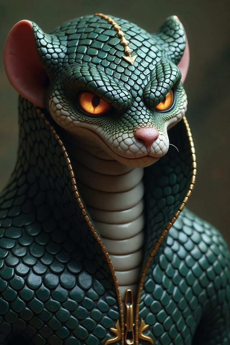 Craft a photorealistic portrait of an enigmatic oracle,  ,  snake style on Tensor.Art
