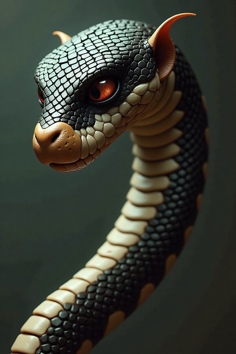 Craft a photorealistic portrait of an enigmatic oracle,  ,  snake style on Tensor.Art