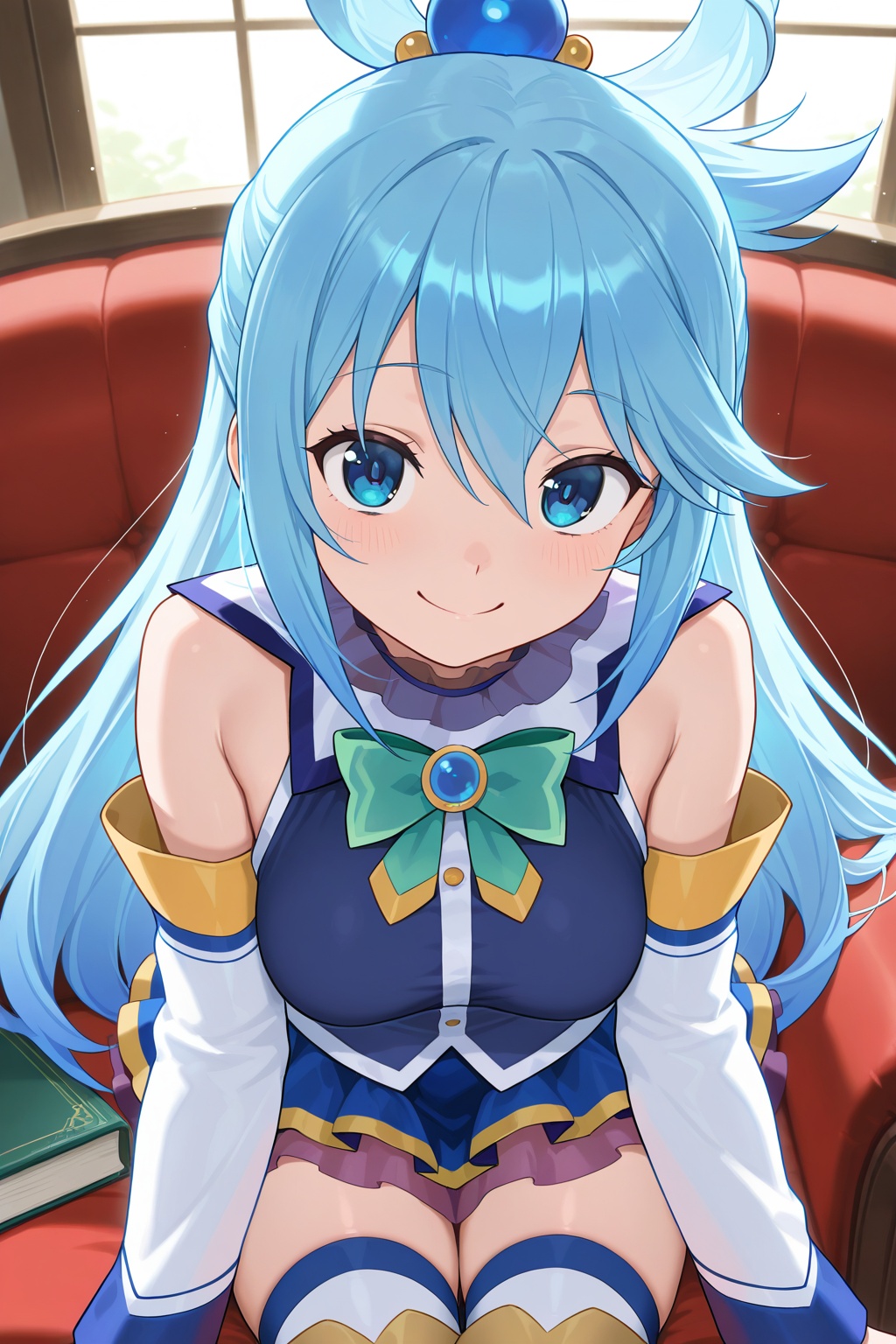 aqua_(konosuba),  cute smile,  1girl on Tensor.Art