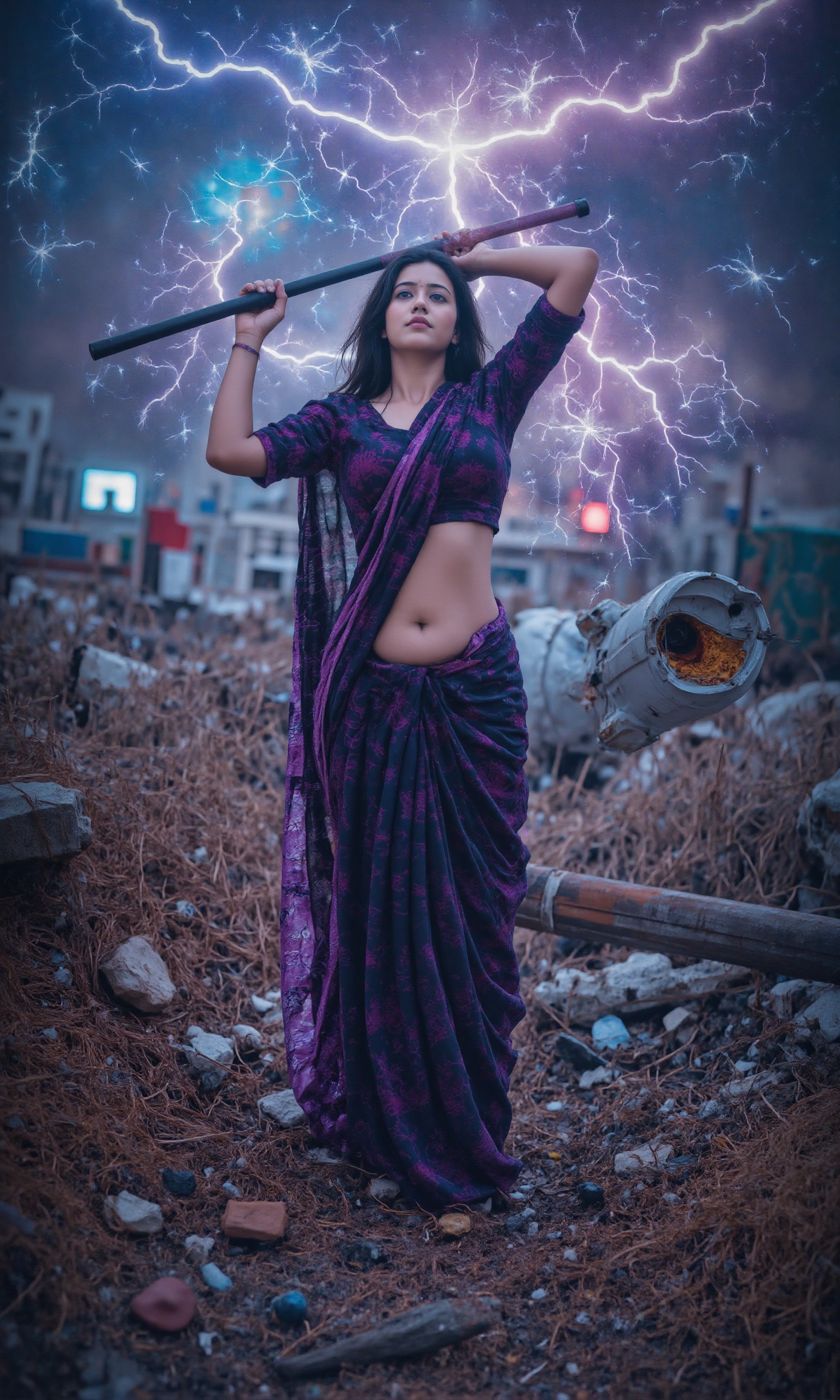 Saree navel show:2,  beautiful young woman,  scythe on Tensor.Art