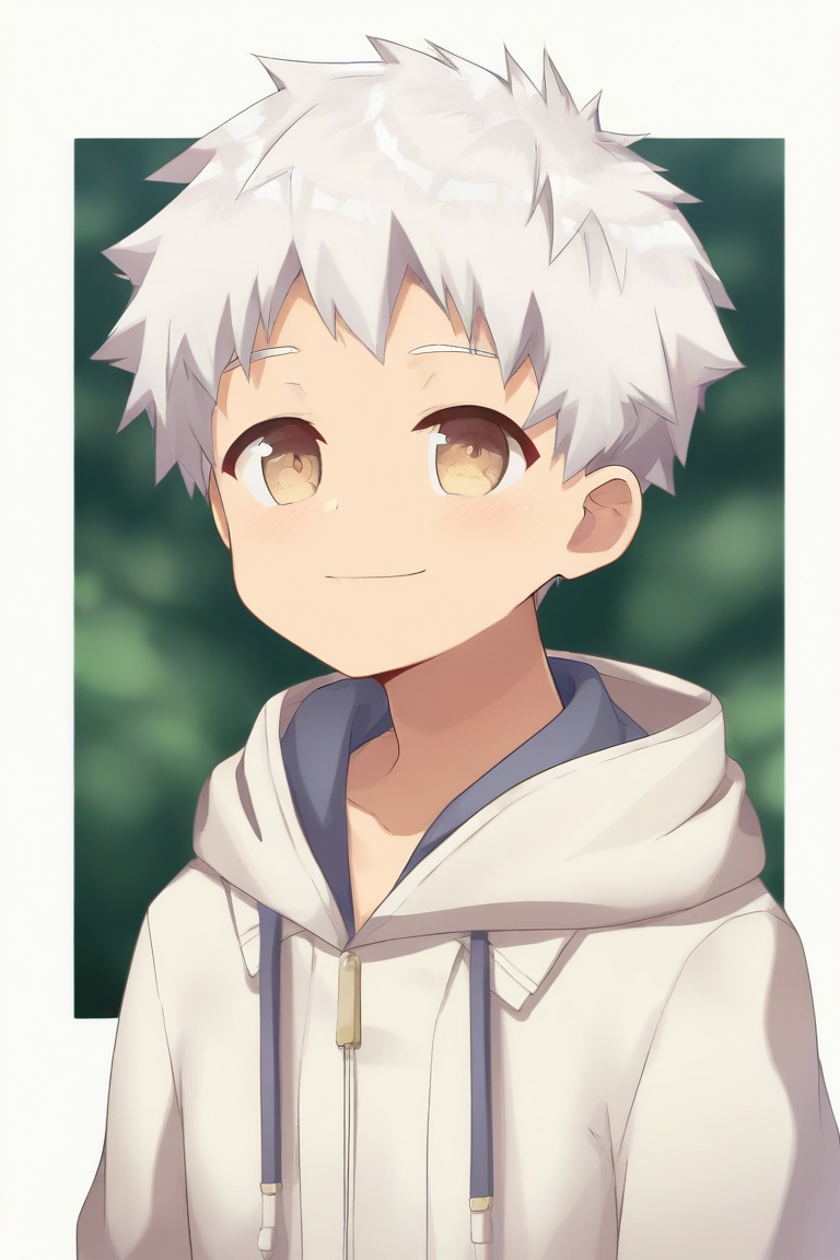rukiruki-style,  1boy,  white hair on Tensor.Art