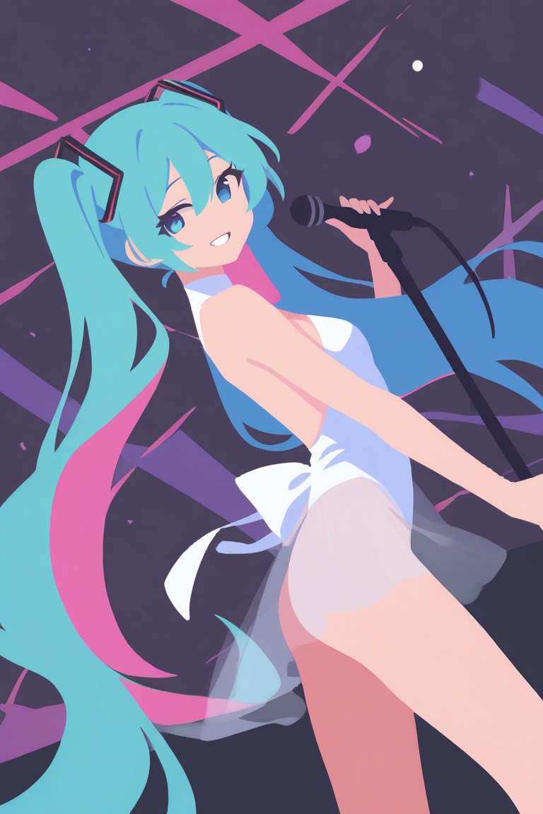 1girl,  hatsune miku,  dancing on Tensor.Art