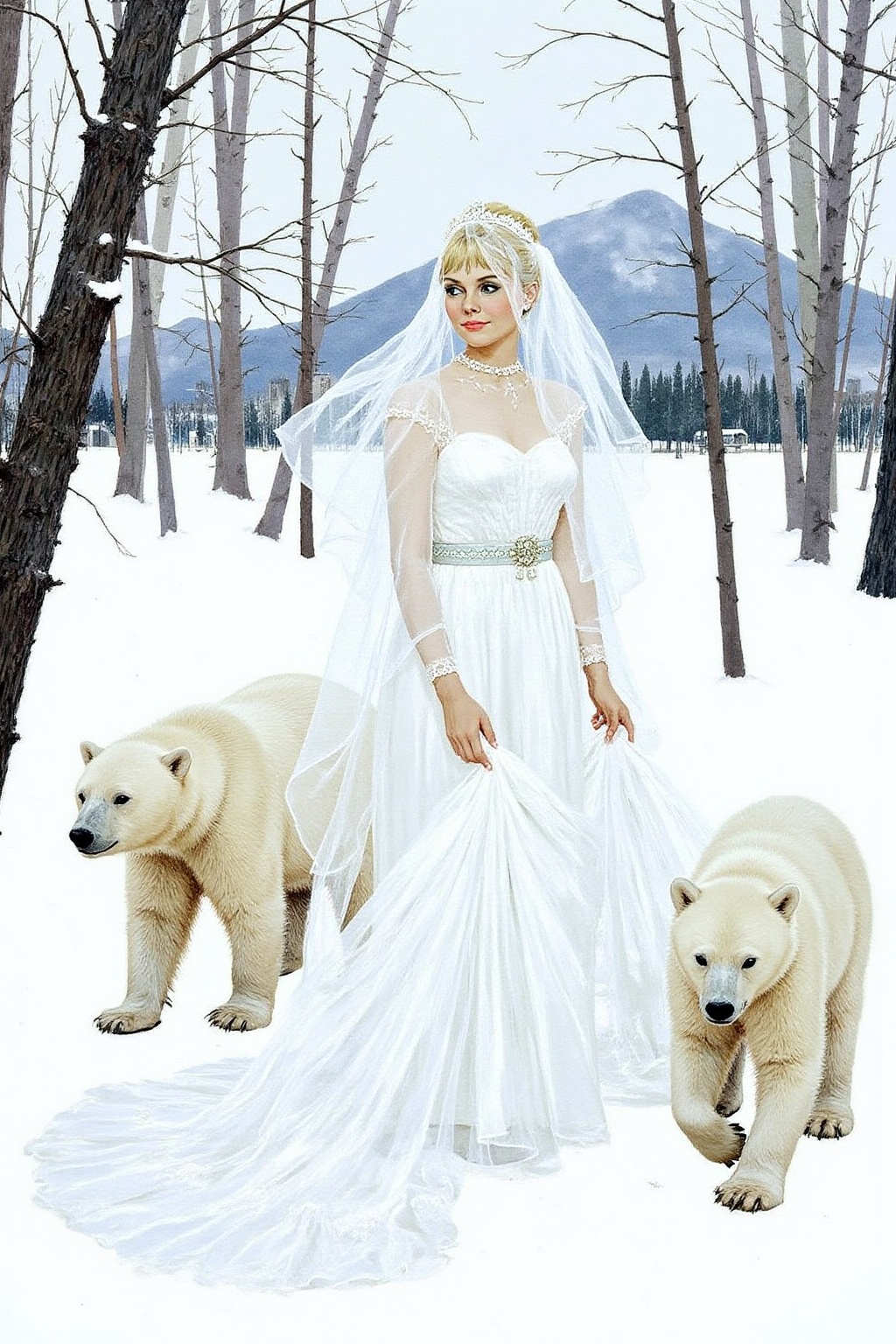 kard1 illustration. kard1 watercolor illustration dulac1 illustration. A Snow Queen with an ethereal appearance. She is dr...