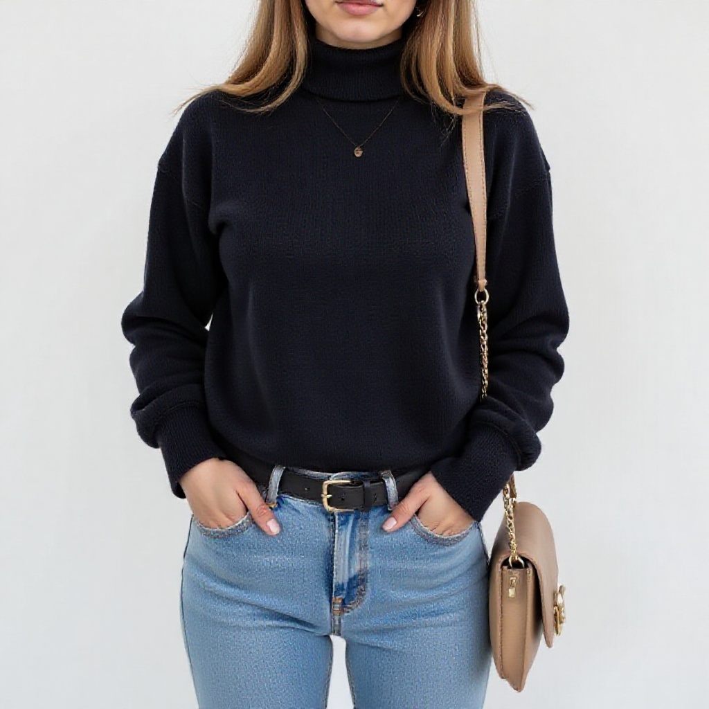 jeans,  turtleneck_sweater on Tensor.Art