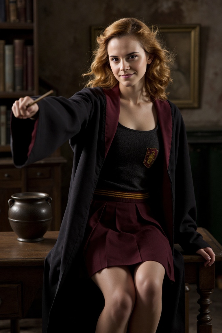 professional photoshoot,  Hermione,  Hogwarts School Uniform on Tensor.Art
