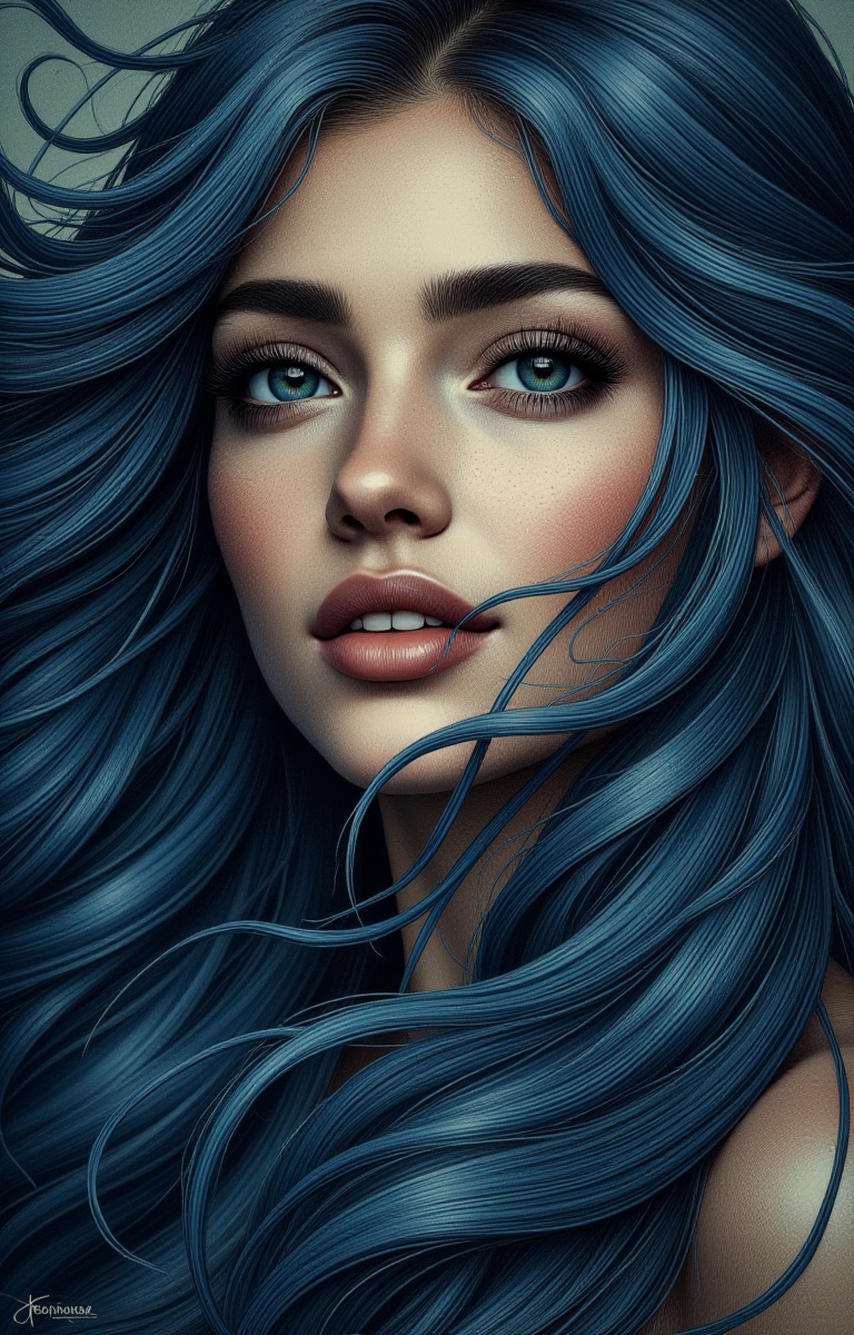 A woman's face,  illuminated by soft,  ambient light on Tensor.Art