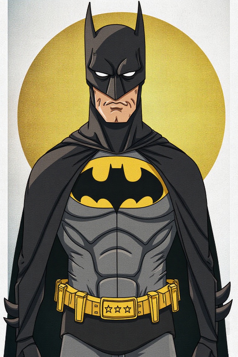 Drawing image,  upperbody of batman,  T0k style on Tensor.Art