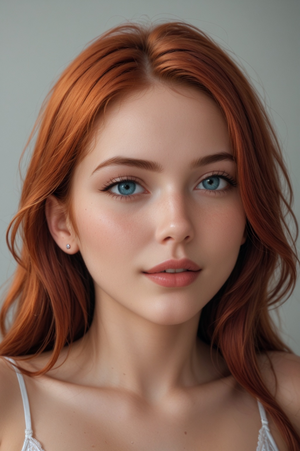 Luna,  redhead,  lingeries on Tensor.Art