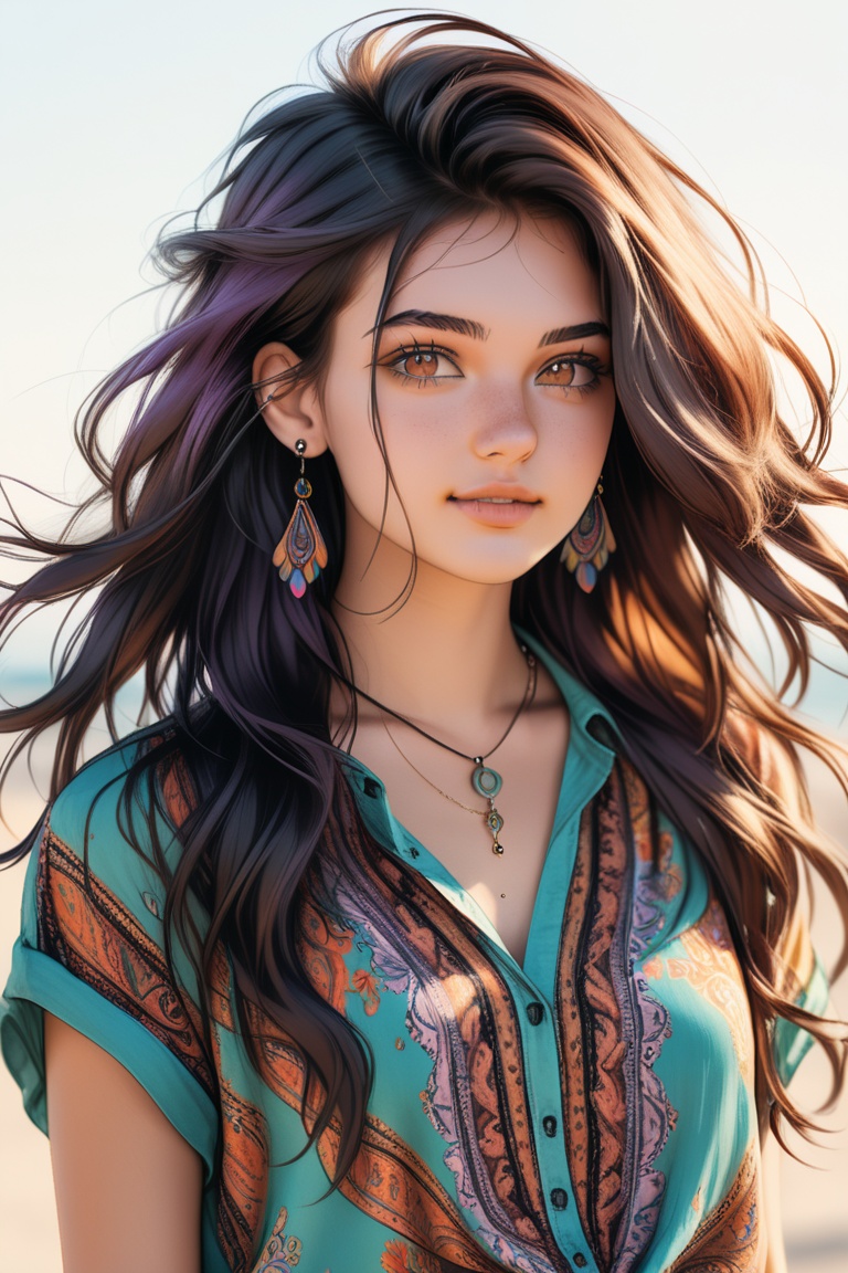 realistic picture,  edgy pinterest sweet 19 yo woman,  in dreamy mood on Tensor.Art