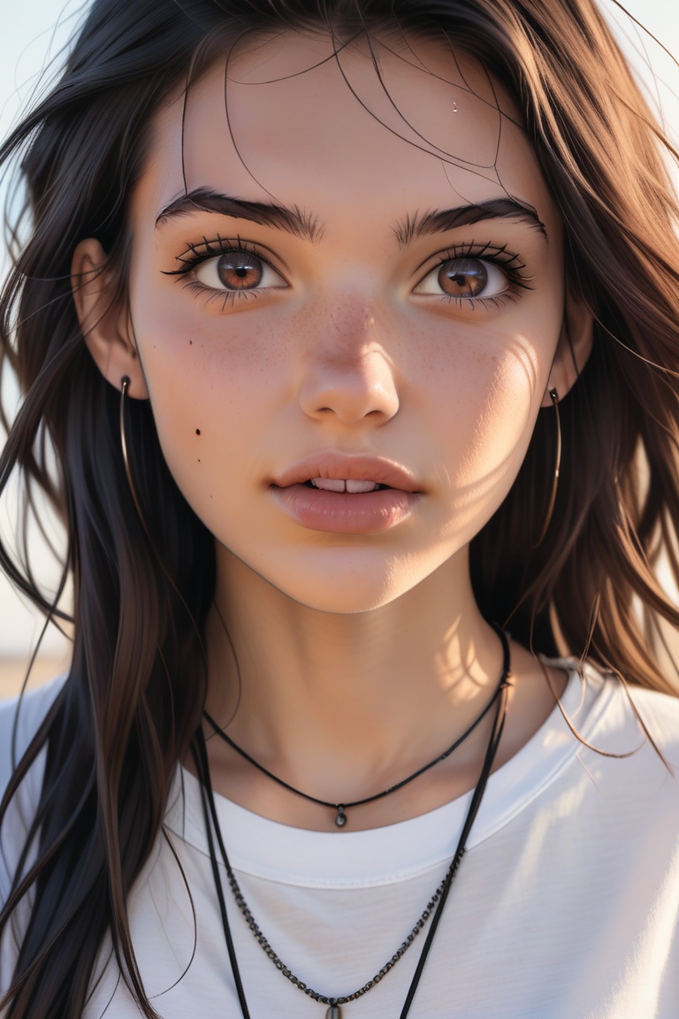 realistic picture,  edgy pinterest sweet 19 yo woman,  macro pic of her face on Tensor.Art