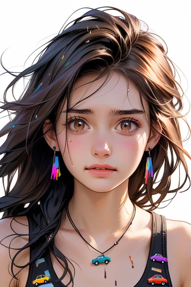 realistic picture,  edgy pinterest sweet 19 yo woman ,  in very sad modus on Tensor.Art