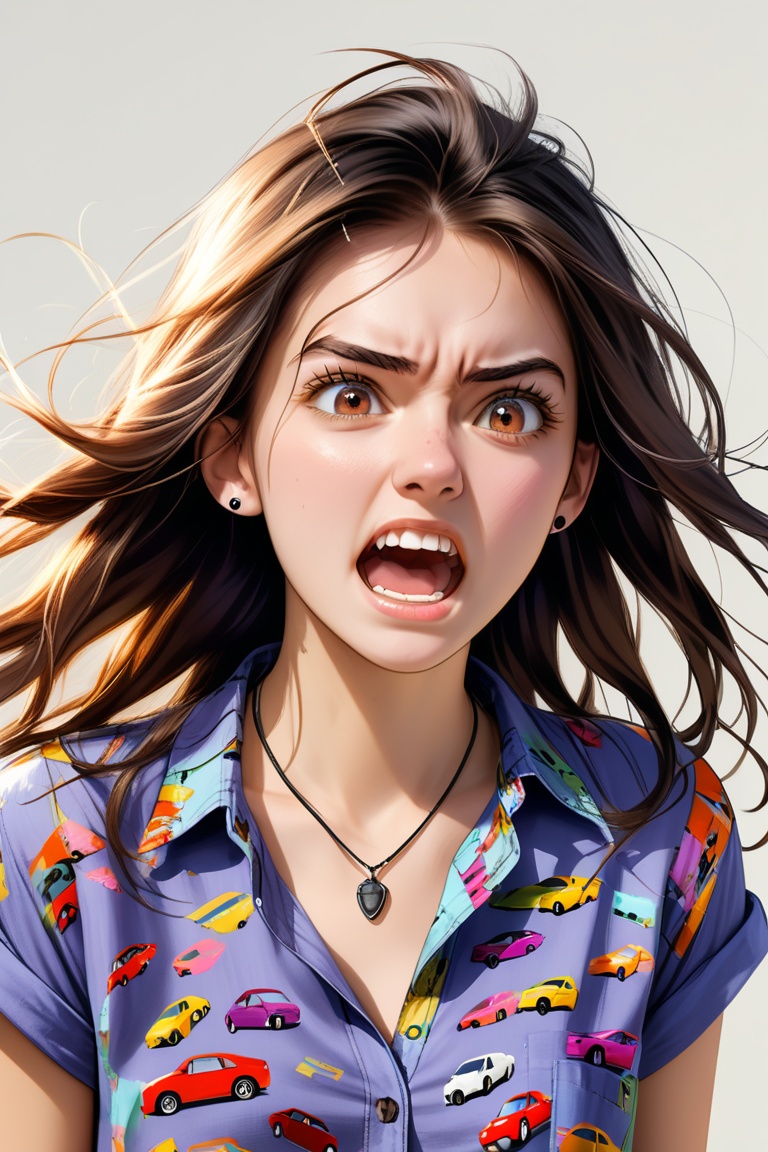 realistic picture,  edgy pinterest sweet 19 yo woman ,  in angry modus on Tensor.Art