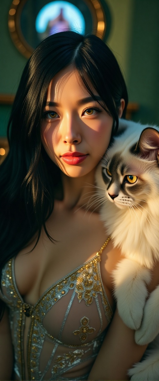 A hyper-realistic photo,  glamour. cinematic upper body photo,  Dramatic Shadow on Tensor.Art