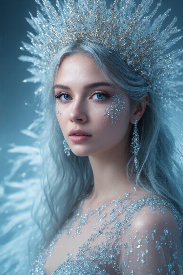 Photo Realistic potrait of beautiful coute lovely woman,  likely in her teens or early twenties,  with pale Skin. Her stri...