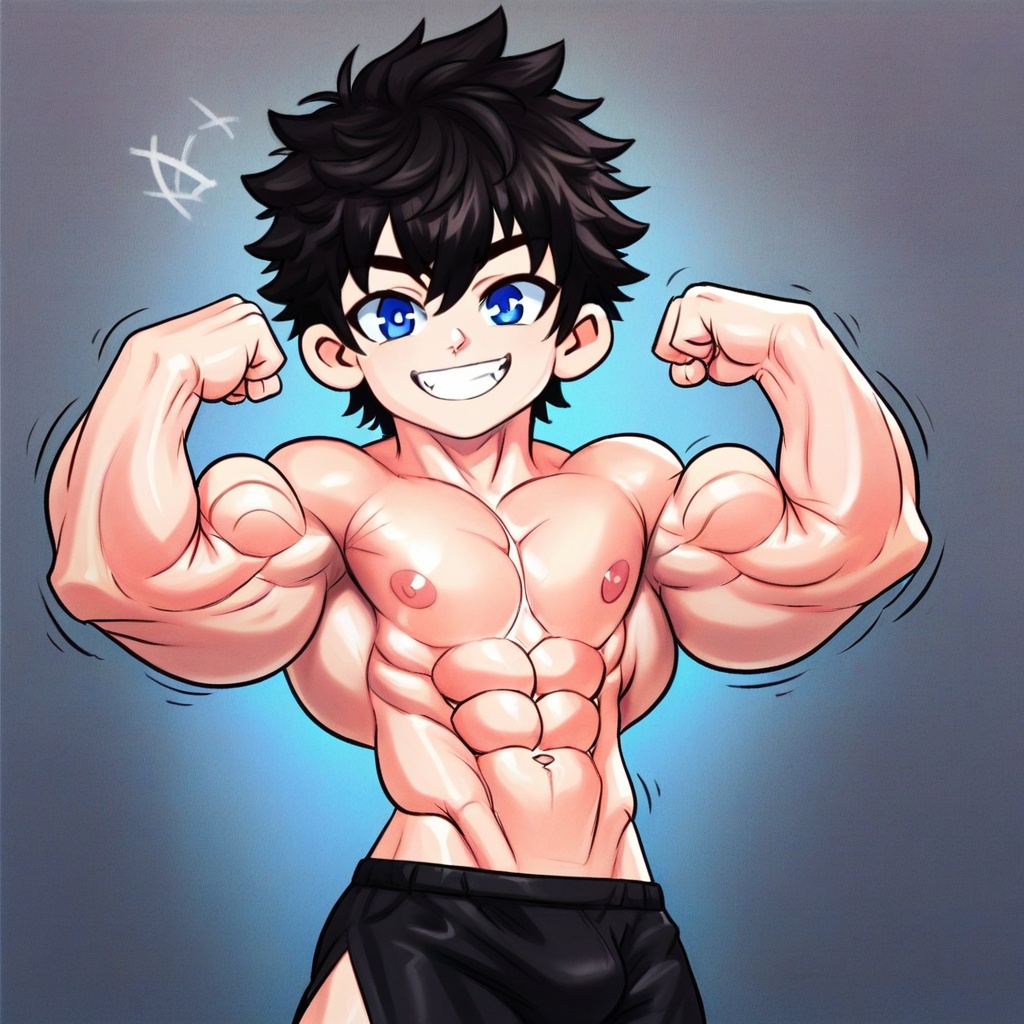 1boy,  solo,  flexing on Tensor.Art
