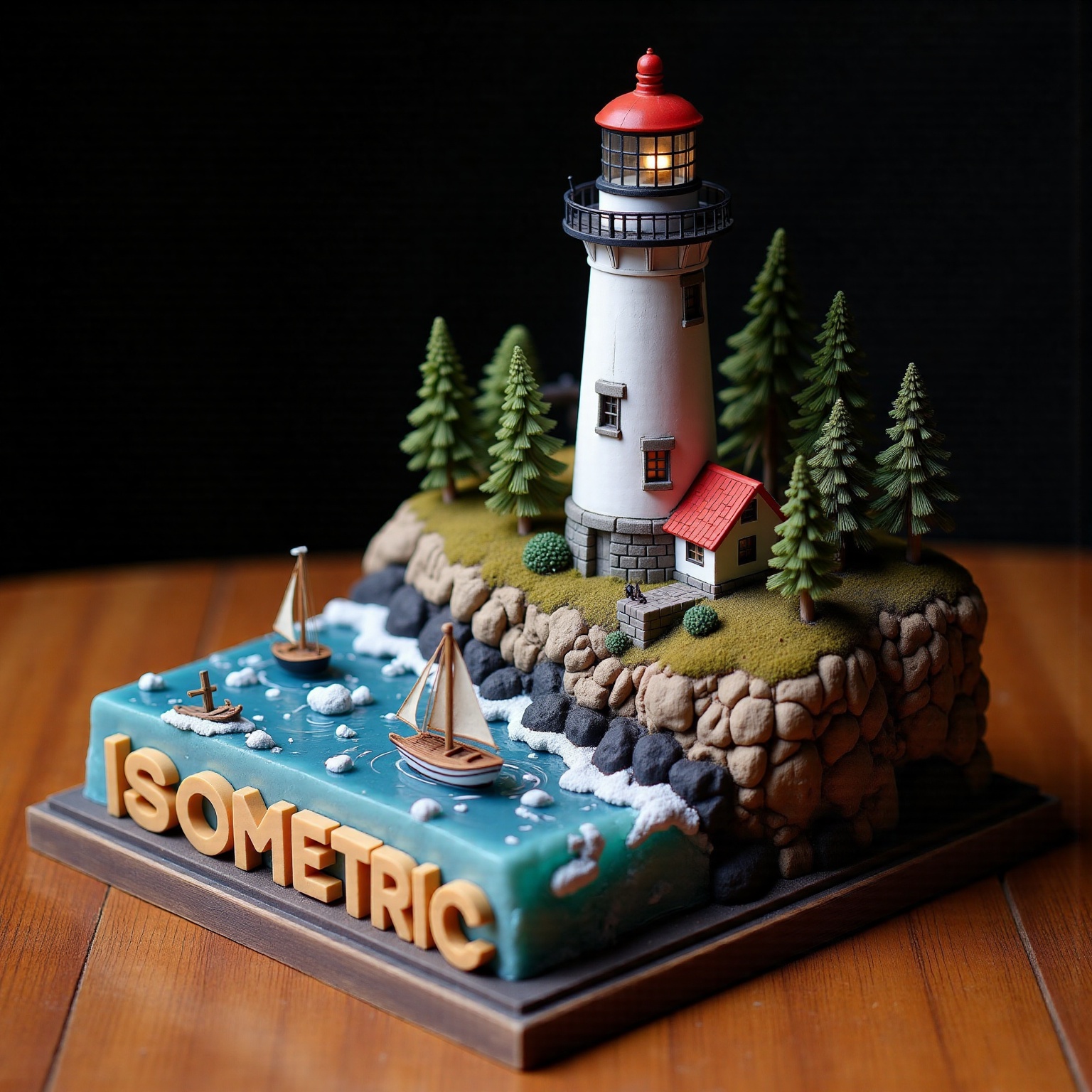 photograph,  miniature sculpture,  lighthouse on Tensor.Art