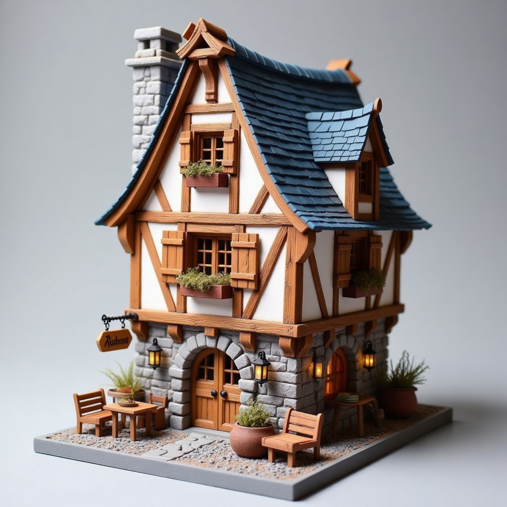 photograph,  miniature house,  dollhouse on Tensor.Art