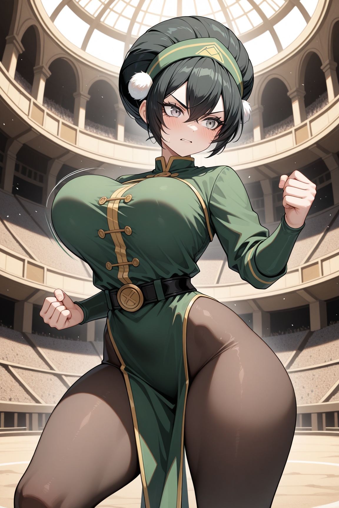 1girl,  toph beifong,  Black hair on Tensor.Art