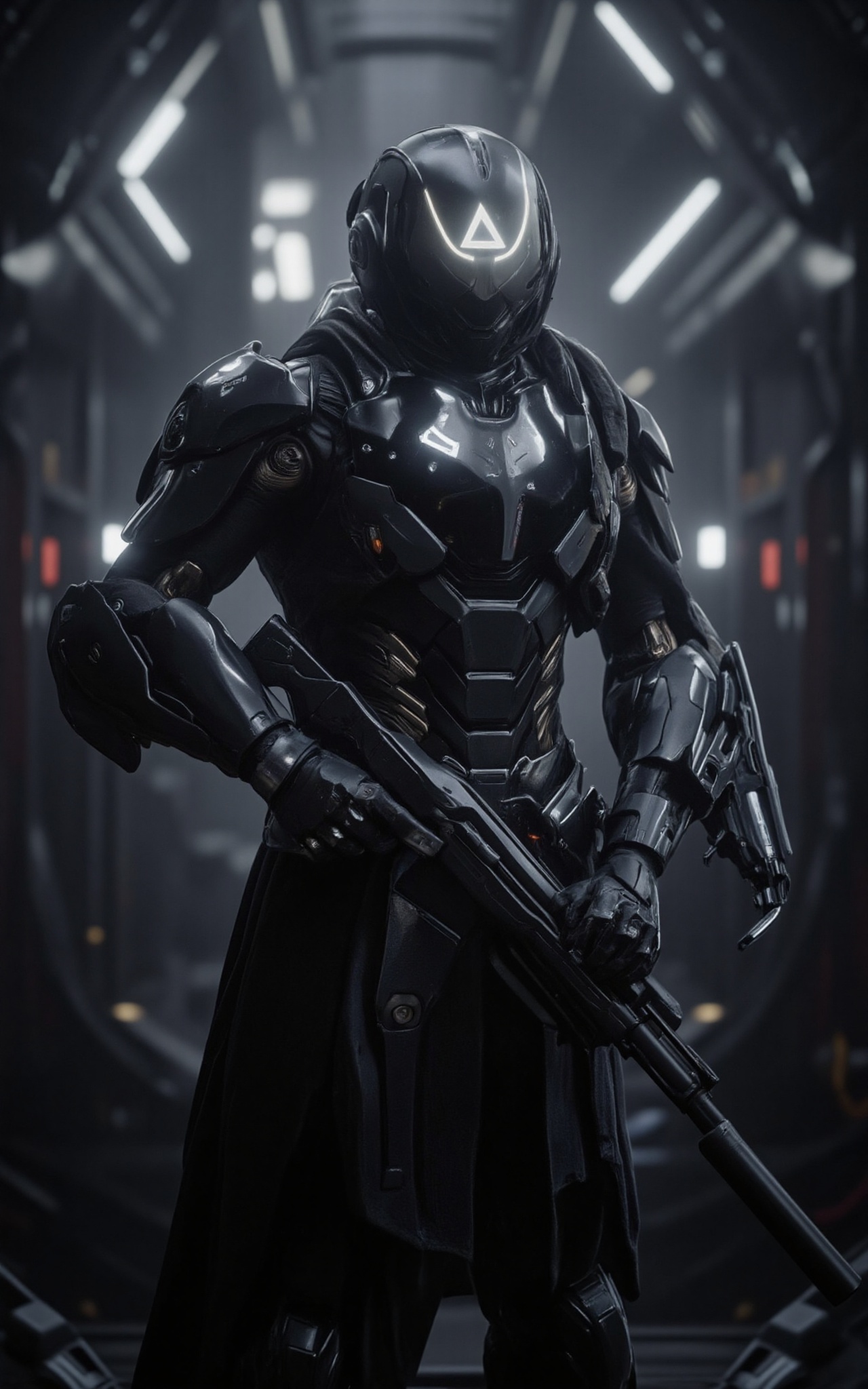 In a dimly lit,  underground chamber,  a Mecha Bionic man on Tensor.Art
