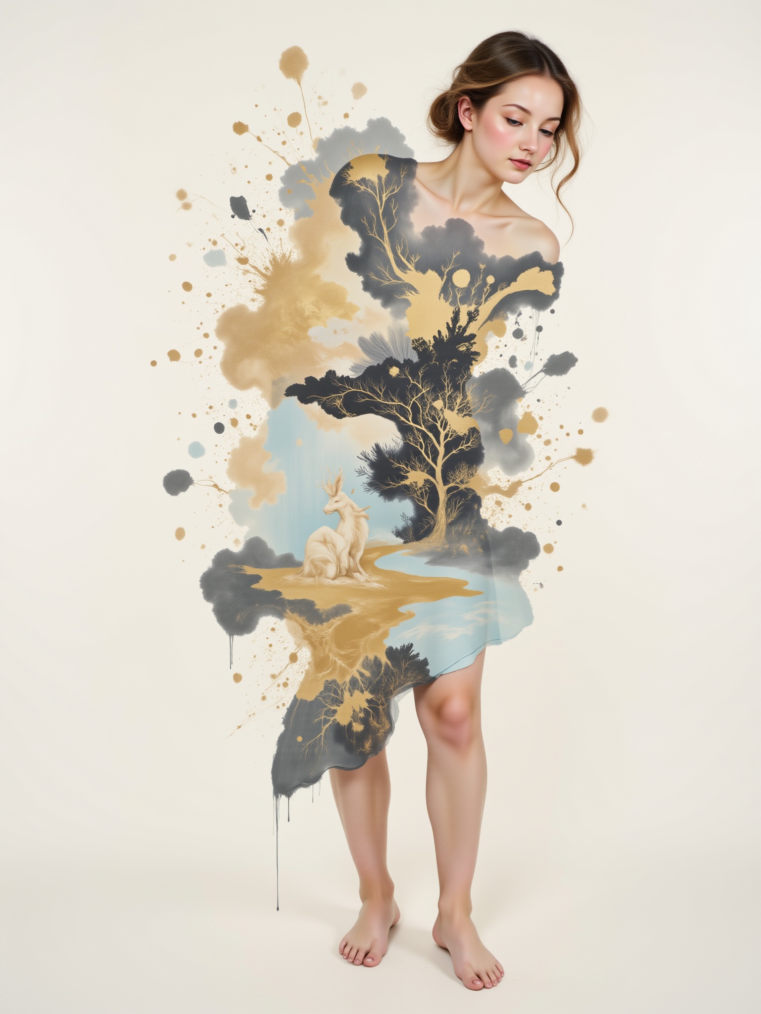 1 girl ,  surreal ,  Barefoot on Tensor.Art